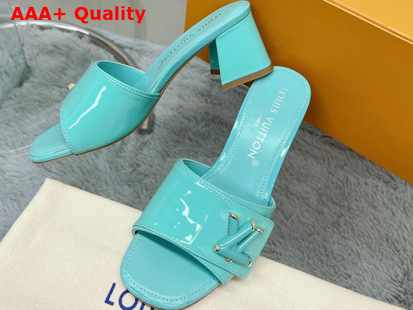 Louis Vuitton Shake Mule in Vert Deau Patent Calf Leather Replica