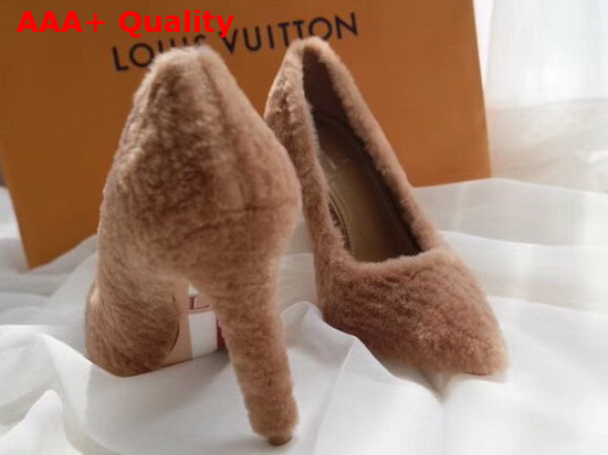Louis Vuitton Shearling Pump in Brown Replica