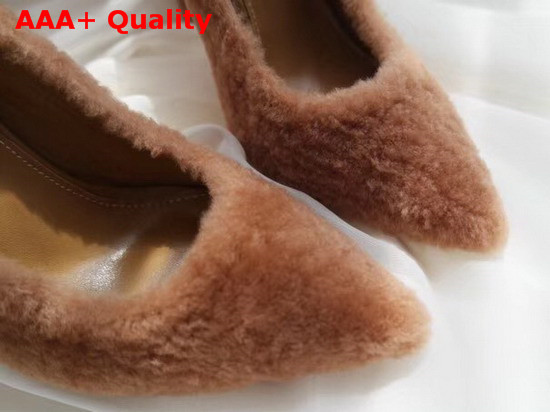 Louis Vuitton Shearling Pump in Brown Replica