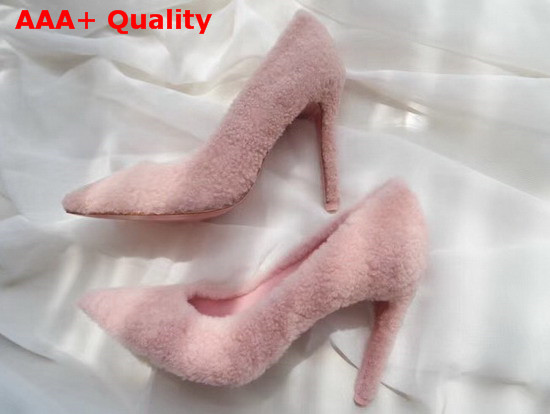 Louis Vuitton Shearling Pump in Pink Replica