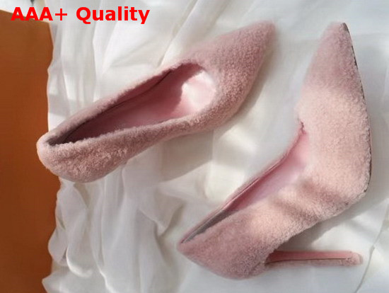 Louis Vuitton Shearling Pump in Pink Replica