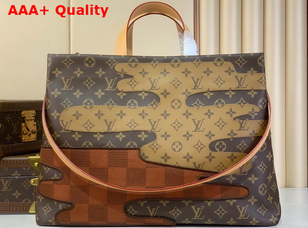 Louis Vuitton Shopper Tote MM Brown Monogram Landscape Coated Canvas M15274 Replica