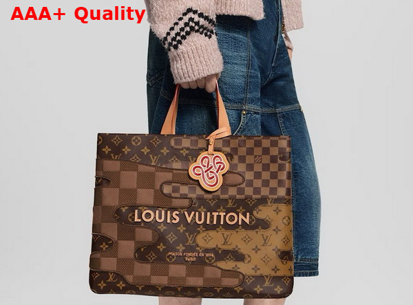 Louis Vuitton Shopper Tote MM Brown Monogram Landscape Coated Canvas M15274 Replica