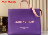 Louis Vuitton Shopper Tote MM Purple Cowhide Leather Replica