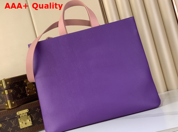 Louis Vuitton Shopper Tote MM Purple Cowhide Leather Replica