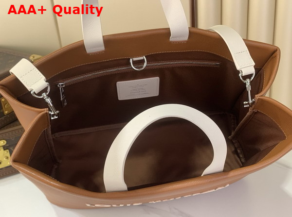 Louis Vuitton Shopper Tote MM Sand Cowhide Leather M27968 Replica