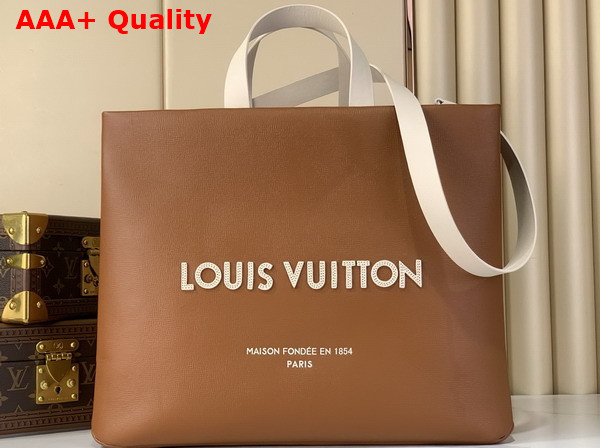 Louis Vuitton Shopper Tote MM Sand Cowhide Leather M27968 Replica