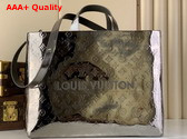 Louis Vuitton Shopper Tote MM in Gunmetal Monogram Mirror Coated Canvas M27182 Replica