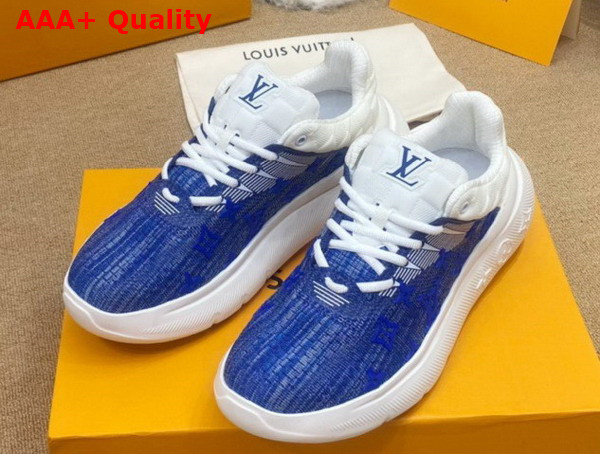 Louis Vuitton Show Up Sneaker Blue Monogram Knit and Damier Embossed Textile 1AA48E Replica