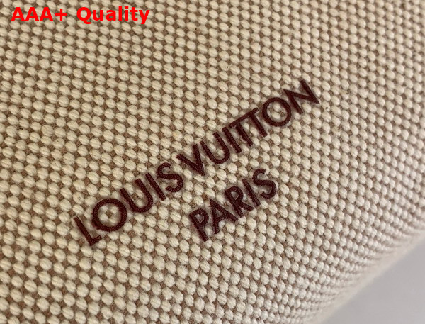 Louis Vuitton Side Trunk MM Ecru Cognac Cotton and Cowhide Leather M14411 Replica