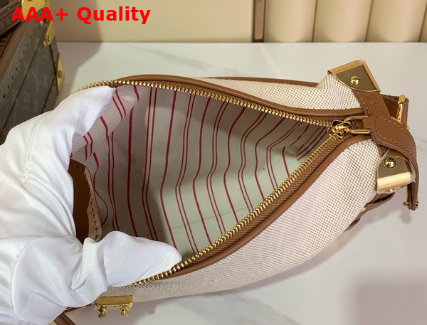 Louis Vuitton Side Trunk MM Ecru Cognac Cotton and Cowhide Leather M14411 Replica