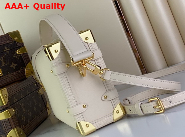 Louis Vuitton Side Trunk MM Handbag in Chalk Grained Calf Leather Replica