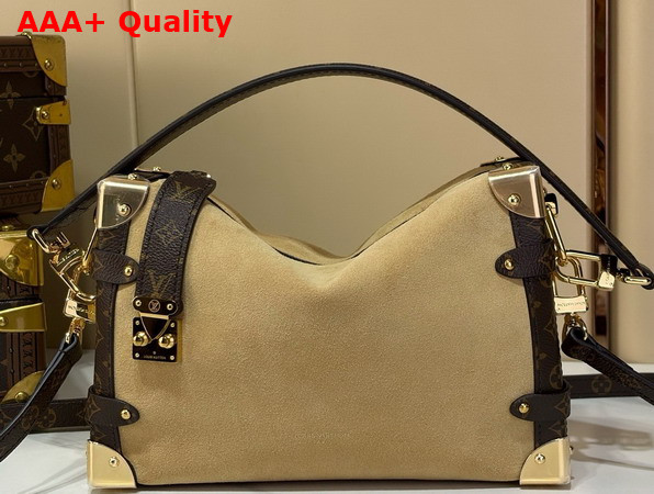 Louis Vuitton Side Trunk MM Noisette Calfskin Suede M2A041 Replica