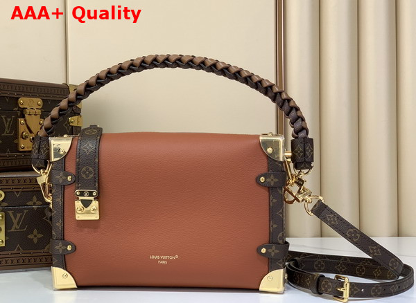 Louis Vuitton Side Trunk MM in Cognac Calf Leather M27435 Replica
