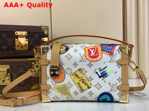 Louis Vuitton Side Trunk MM in Monogram Dune Canvas Decorated with Playful Labels M14606 Replica