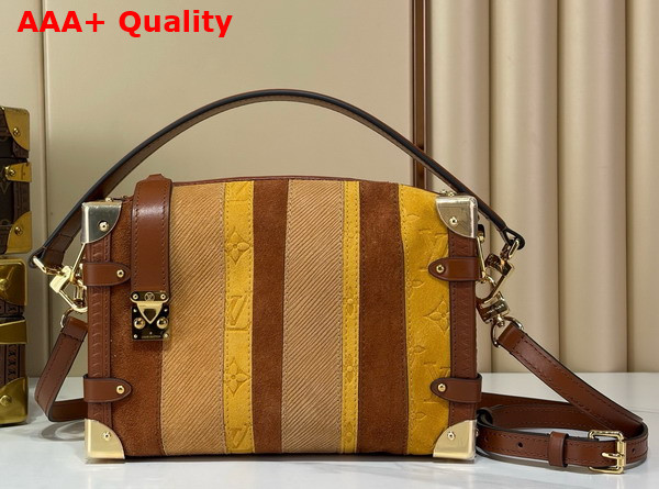 Louis Vuitton Side Trunk MM in Tan Calfskin Suede M29662 Replica