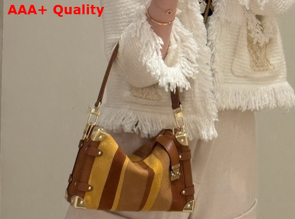 Louis Vuitton Side Trunk MM in Tan Calfskin Suede M29662 Replica
