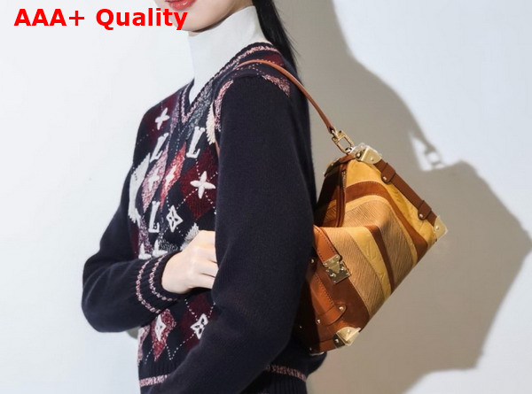 Louis Vuitton Side Trunk MM in Tan Calfskin Suede M29662 Replica
