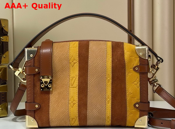 Louis Vuitton Side Trunk MM in Tan Calfskin Suede M29662 Replica