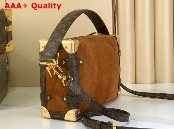 Louis Vuitton Side Trunk MM in Tan Suede Calfskin Leather M15072 Replica