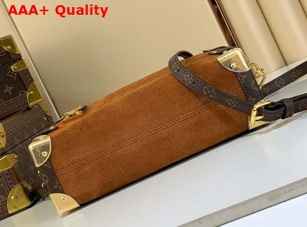 Louis Vuitton Side Trunk MM in Tan Suede Calfskin Leather M15072 Replica