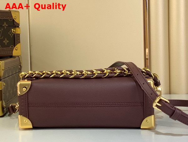 Louis Vuitton Side Trunk MM in Wine Red Calf Leather with a Braided Chain M25669 Replica