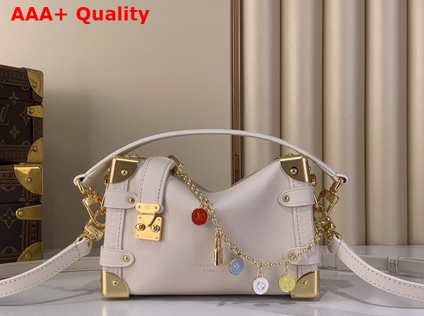 Louis Vuitton Side Trunk PM Chalk White Calf Leather with Charm Embellished Chain M27438 Replica