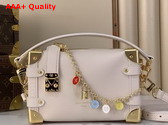 Louis Vuitton Side Trunk PM Chalk White Calf Leather with Charm Embellished Chain M27438 Replica