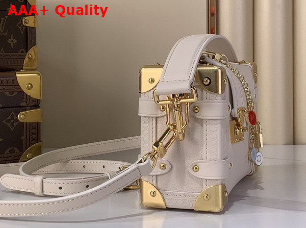 Louis Vuitton Side Trunk PM Chalk White Calf Leather with Charm Embellished Chain M27438 Replica