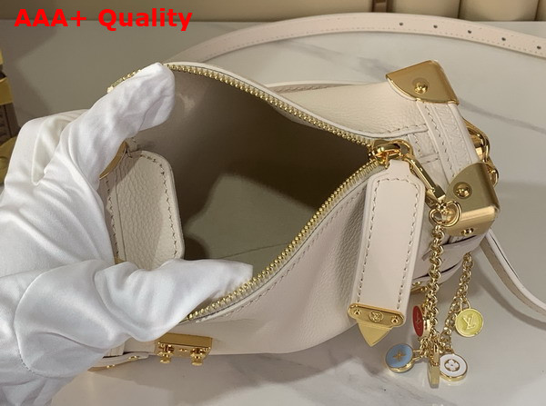 Louis Vuitton Side Trunk PM Chalk White Calf Leather with Charm Embellished Chain M27438 Replica