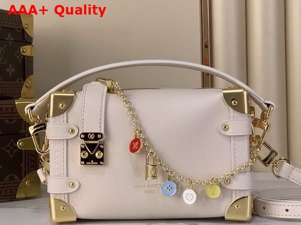 Louis Vuitton Side Trunk PM Chalk White Calf Leather with Charm Embellished Chain M27438 Replica