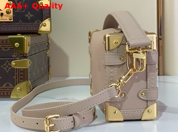 Louis Vuitton Side Trunk PM Handbag in Beige Calfskin Leather Replica