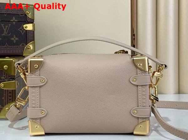 Louis Vuitton Side Trunk PM Handbag in Beige Calfskin Leather Replica