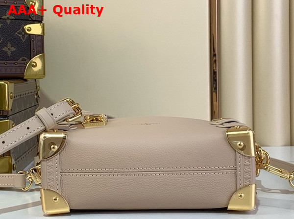 Louis Vuitton Side Trunk PM Handbag in Beige Calfskin Leather Replica