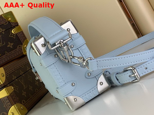 Louis Vuitton Side Trunk PM in Sky Blue Grained Calf Leather Replica
