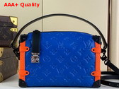 Louis Vuitton Side Trunk in Blue Monogram Embossed Calf Leather Replica