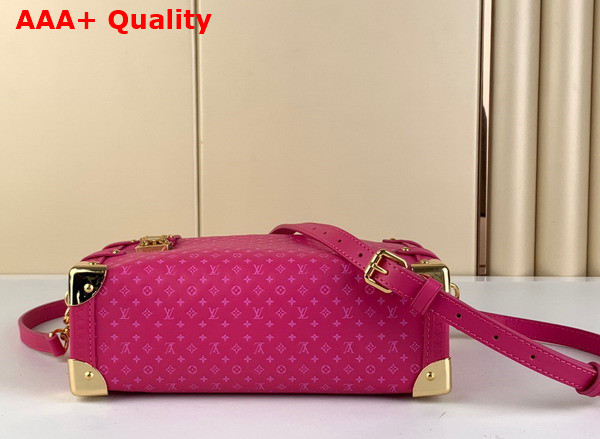 Louis Vuitton Side Trunk in Pink Calfskin with a Nano Version of the Monogram Embossed Into the Leather Replica