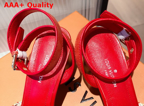 Louis Vuitton Sienna Sandal Raffia and Red Calf Leather Replica