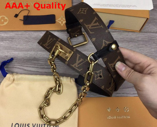 Louis Vuitton Signature Chain 35mm Belt Brown M0180S Replica