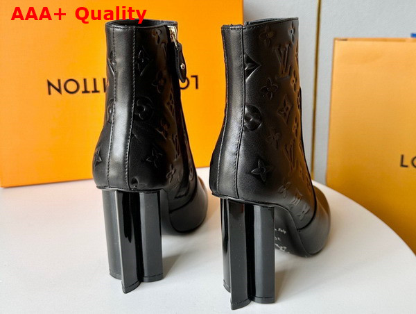 Louis Vuitton Silhouette Ankle Boot in Black Monogram Debossed Calf Leather 1ABP9I Replica