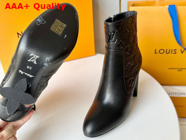 Louis Vuitton Silhouette Ankle Boot in Black Monogram Debossed Calf Leather 1ABP9I Replica