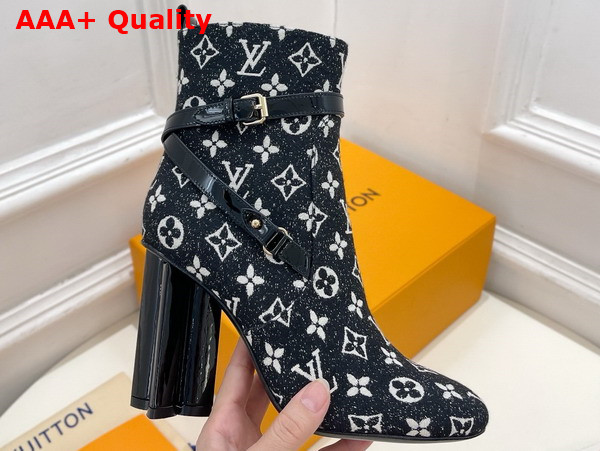 Louis Vuitton Silhouette Ankle Boot in Black Monogram Denim Replica