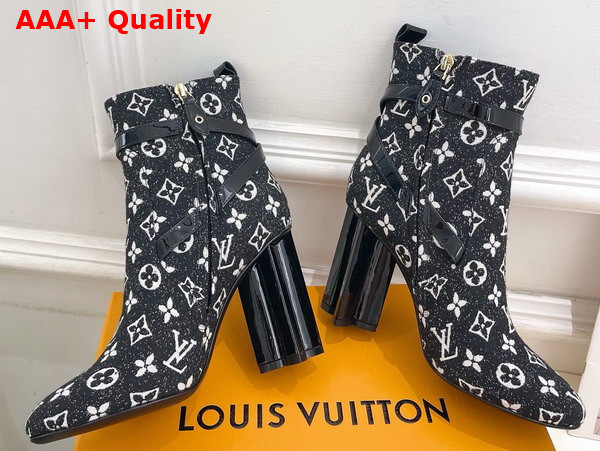 Louis Vuitton Silhouette Ankle Boot in Black Monogram Denim Replica