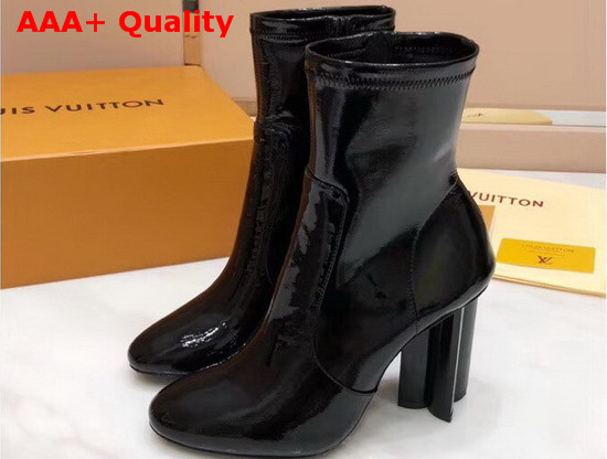 Louis Vuitton Silhouette Ankle Boot in Black Patent Calf Leather 1A4E09 Replica