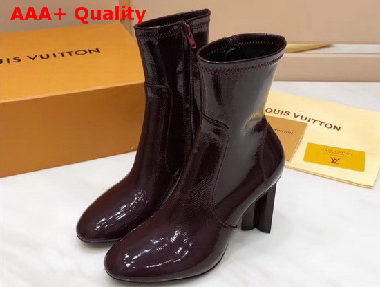 Louis Vuitton Silhouette Ankle Boot in Bordeaux Patent Calf Leather 1A4E14 Replica