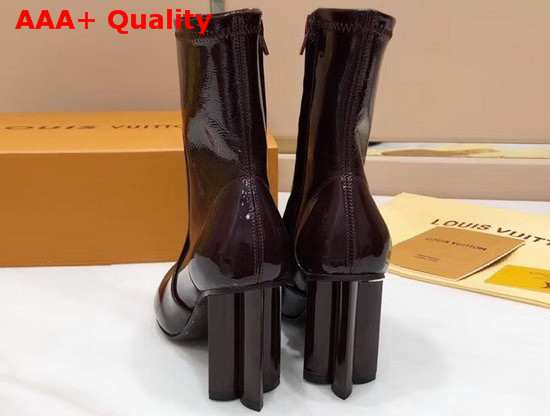 Louis Vuitton Silhouette Ankle Boot in Bordeaux Patent Calf Leather 1A4E14 Replica