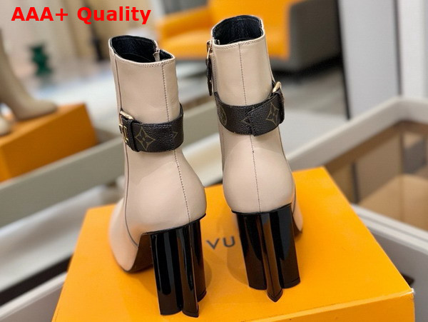 Louis Vuitton Silhouette Ankle Boot in Cream Plain Calf Leather Replica