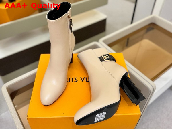 Louis Vuitton Silhouette Ankle Boot in Cream Plain Calf Leather Replica