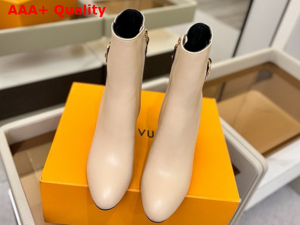 Louis Vuitton Silhouette Ankle Boot in Cream Plain Calf Leather Replica