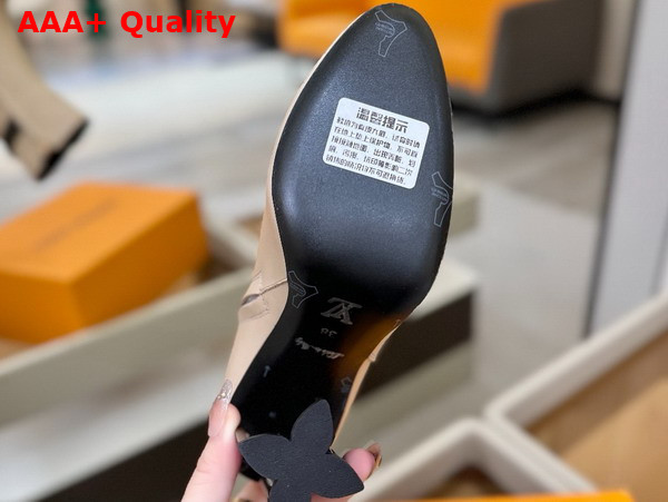 Louis Vuitton Silhouette Ankle Boot in Cream Plain Calf Leather Replica